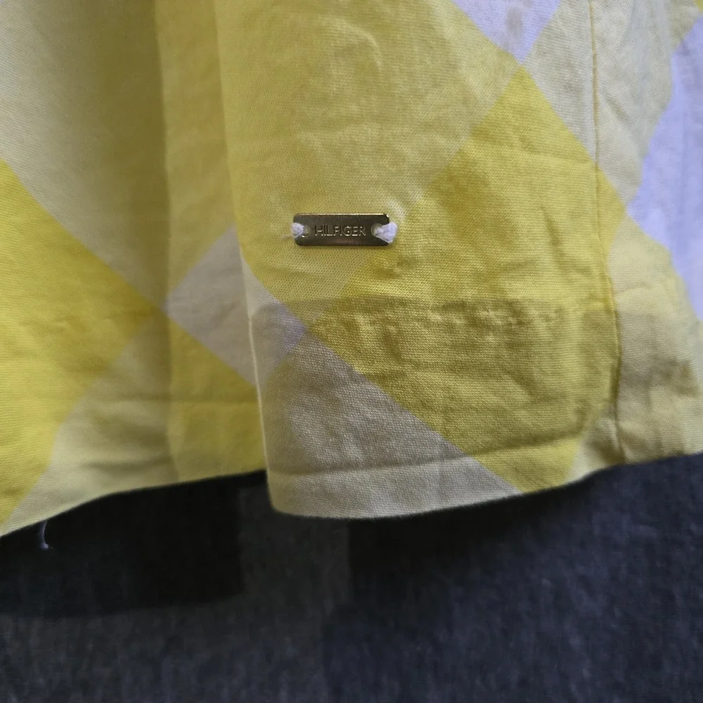 Tommy Hilfiger Kids Yellow White Gingham Plaid Sleeveless Dress Size 16 - Picture 3 of 7